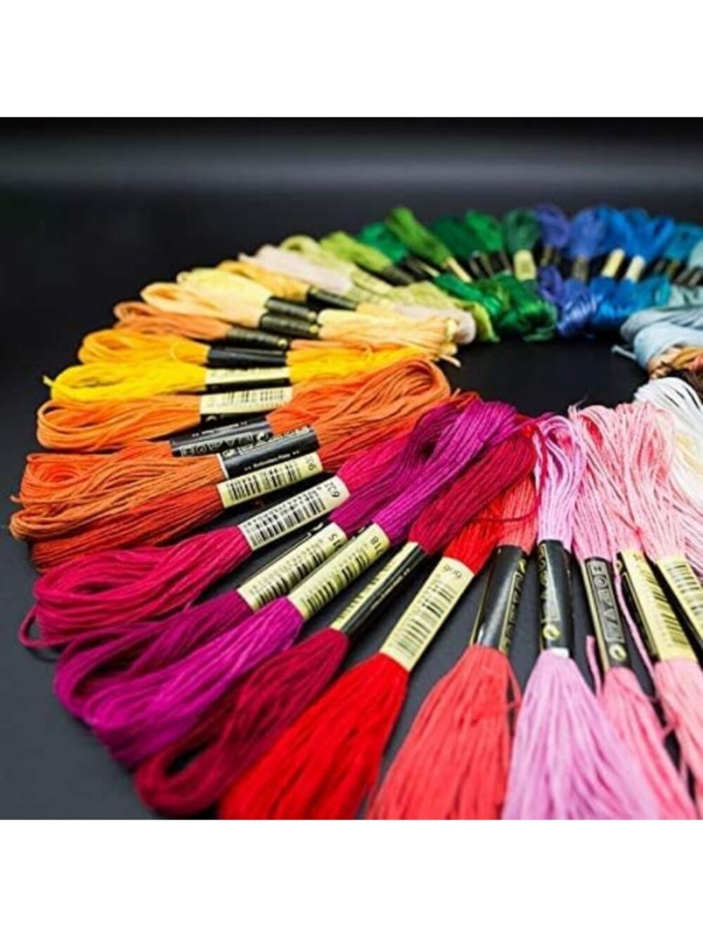 Rainbow Embroidery Floss Set - 447 Cotton Skeins for Cross Stitch & Crafting - Picture 3 of 8